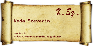 Kada Szeverin névjegykártya